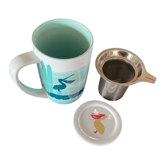 DAVIDsTEA, Nordic Mug, pelican, colour changing ceramic mug with strainer & lid - Picture 2 of 15